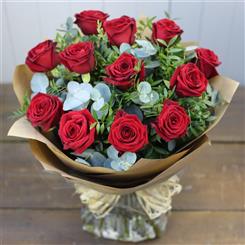 Red Rose Handtied Aqua